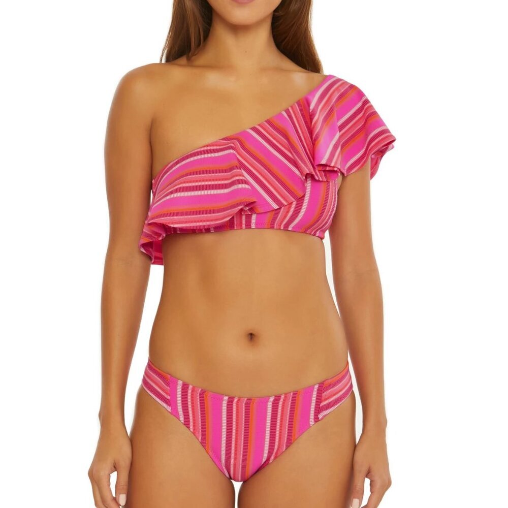 NWT Trina Turk Marai Ruffle Asymetrical Bikini Top & Bottom Set 6